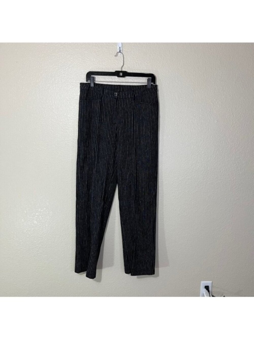 Sundance Catalog Black White Striped Linen Cotton Wide Leg Pants Size 8